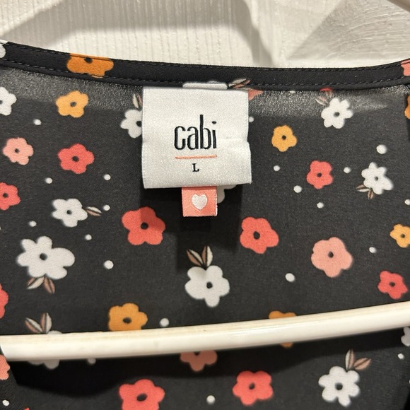 Cabi Womens Heart of Cabi Moulin Rouge Cheerful Floral 3957 Blouse Top Sz L - Picture 2 of 8